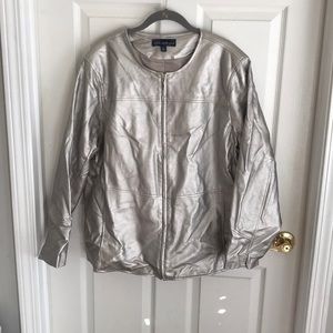 Susan Graver 1x Metallic faux leather jacket